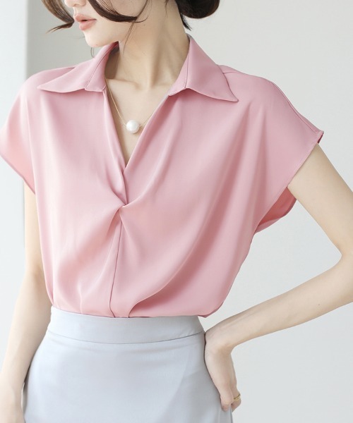 ReRe(リリ)の「フレンチスリーブシャツ(シャツ/ブラウス・レディース・オフホワイト/ブラック/ピンク・LARGE/X-LARGE/MEDIUM)」の16枚目の写真