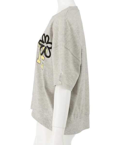 ANAP GiRL(アナップガール)の「カレッジ フラワー スプレー クロップド Tシャツ 【キッズお揃い】(Tシャツ/カットソー・キッズ・ライトグレー/ブラック/ライトイエロー・XS/M/S)」の12枚目の写真