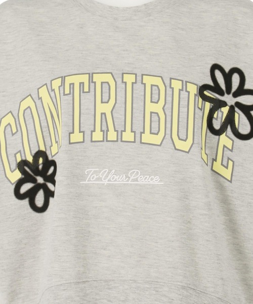 ANAP GiRL(アナップガール)の「カレッジ フラワー スプレー クロップド Tシャツ 【キッズお揃い】(Tシャツ/カットソー・キッズ・ライトグレー/ブラック/ライトイエロー・XS/M/S)」の15枚目の写真