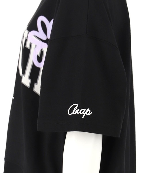 ANAP GiRL(アナップガール)の「カレッジ フラワー スプレー クロップド Tシャツ 【キッズお揃い】(Tシャツ/カットソー・キッズ・ライトグレー/ブラック/ライトイエロー・XS/M/S)」の17枚目の写真