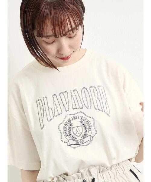 SM2（エスエムツー）の「[接触冷感]刺繍ロゴアソートTシャツ（Tシャツ/カットソー・レディース・ブラック/グリーン/パープル/オフホワイト・F）」の2枚目の写真
