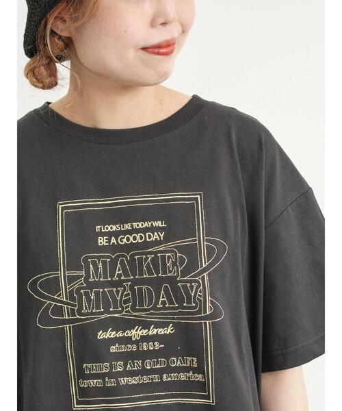 SM2（エスエムツー）の「[接触冷感]刺繍ロゴアソートTシャツ（Tシャツ/カットソー・レディース・ブラック/グリーン/パープル/オフホワイト・F）」の3枚目の写真