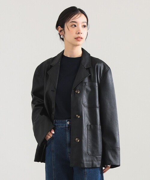 BAUM UND PFERDGARTEN / フェイクレザー 3ポケット ジャケット