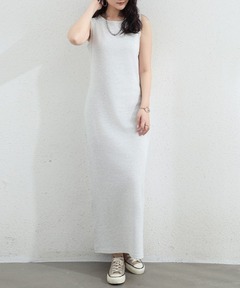 Wellness Open Back Rib Long Dress /パッドinオープンバックロング