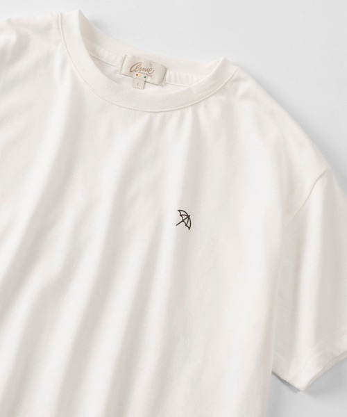 Arnie Arnold Palmer(アーニーアーノルドパーマー)の「【76】【Arnold Palmer/アーノルドパーマー】アンブレラ ワンポイント クルーネックTシャツ コンパクトTシャツ(Tシャツ/カットソー・レディース・ブラック/ベージュ/ネイビー/ホワイト・M/L/XL)」の1枚目の写真