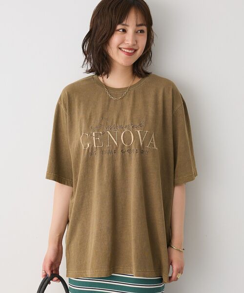 CRAFT STANDARD BOUTIQUE(クラフトスタンダードブティック)の「ピグメント刺繍TEE1【ユニセックス】(Tシャツ/カットソー・レディース・ベージュ/グレー/チャコールグレー・M/L)」の2枚目の写真