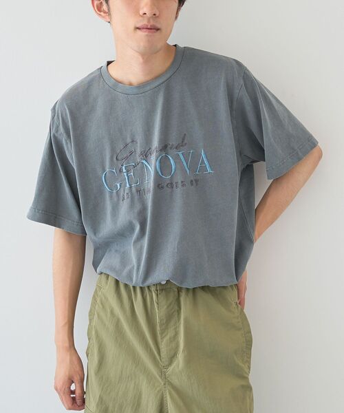 CRAFT STANDARD BOUTIQUE(クラフトスタンダードブティック)の「ピグメント刺繍TEE1【ユニセックス】(Tシャツ/カットソー・レディース・ベージュ/グレー/チャコールグレー・M/L)」の3枚目の写真