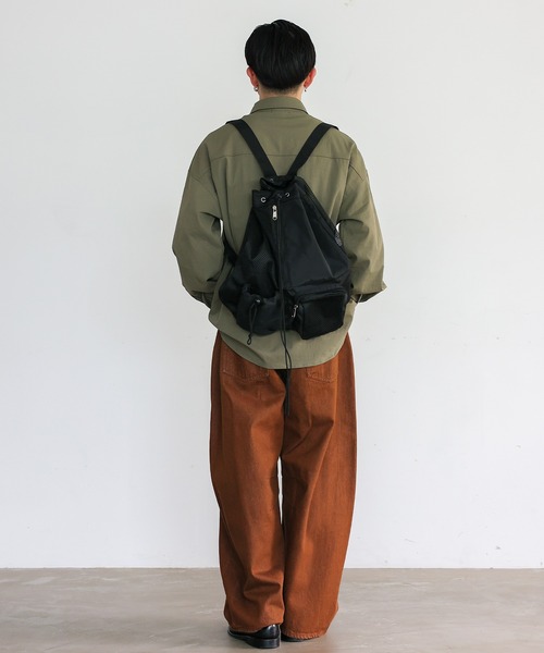 VitaFelice（ヴィータフェリーチェ）の「メッシュナイロンバッグ ナップサック 撥水 超軽量 夏バッグ（バックパック/リュック・レディース・ブラック・FREE）」の19枚目の写真