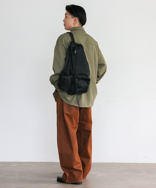 VitaFelice（ヴィータフェリーチェ）の「メッシュナイロンバッグ ナップサック 撥水 超軽量 夏バッグ（バックパック/リュック・レディース・ブラック・FREE）」の13枚目の写真