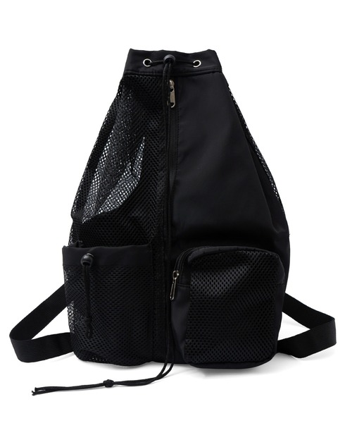 VitaFelice（ヴィータフェリーチェ）の「メッシュナイロンバッグ ナップサック 撥水 超軽量 夏バッグ（バックパック/リュック・レディース・ブラック・FREE）」の22枚目の写真