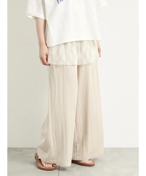 SM2（エスエムツー）の「チュールレイヤードパンツ（その他パンツ・レディース・ベージュ/チャコールグレー/サックスブルー・M/L）」の2枚目の写真