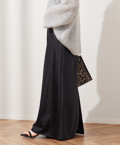 journal standard L'essage（ジャーナルスタンダードレサージュ）の「サテンスカート（スカート・レディース・ブラック/ブラウン・38/36）」の2枚目の写真