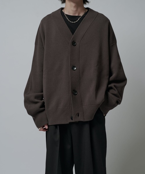 Lui's(ルイス)の「チャンキーカーディガン(カーディガン/ボレロ・メンズ・マスタード/ネイビー/ブラック/チャコールグレー/レッド/スカイブルー・S/M)」の2枚目の写真