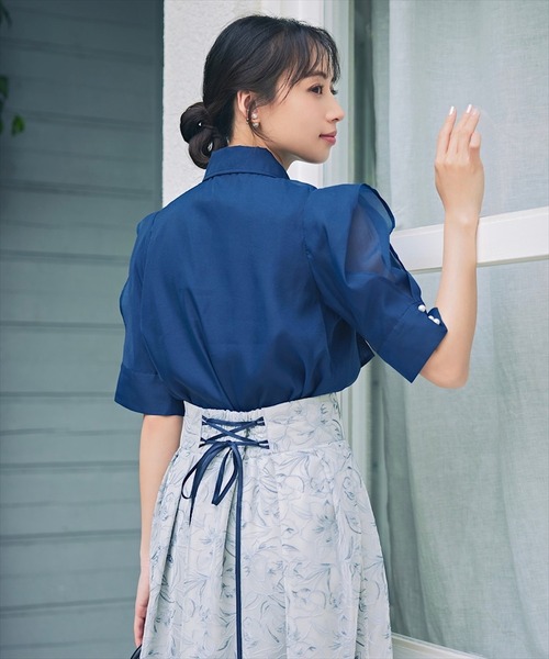 SWINGLE(スウィングル)の「刺繍フラワーレースティアードパイピングスカート(スカート・レディース・イエロー/ブルー/ブラック・FREE)」の11枚目の写真
