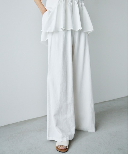 Libra Cue(リブラ キュー)の「デニムワイドイージーパンツ(デニムパンツ・レディース・ブルー/ホワイト・FREE)」の10枚目の写真