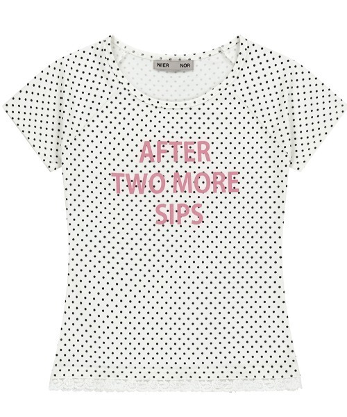 Tシャツ・カットソー [NIIER NOR] DOT LETTERING SLIM TEE A'GEM/9 × .kom 『NIIER NOR/ニーアノア』DOT LETTERING SLIM