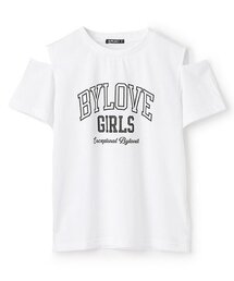 by LOVEiT | 【接触冷感】肩開きテキストTシャツ(Tシャツ/カットソー)