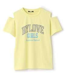 by LOVEiT | 【接触冷感】肩開きテキストTシャツ(Tシャツ/カットソー)