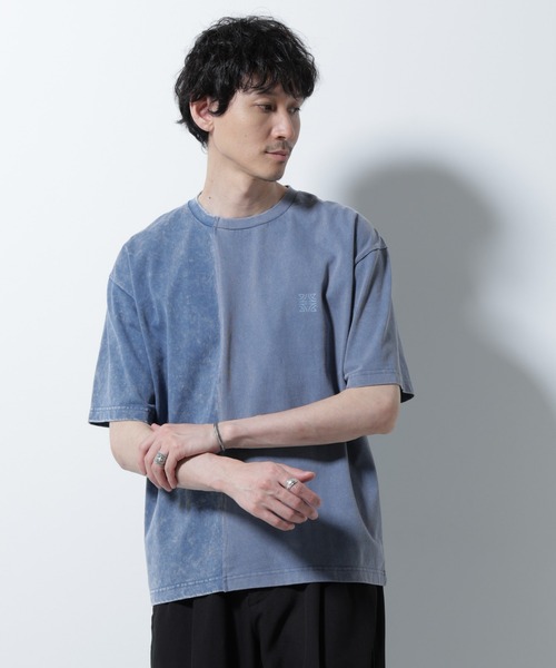 NANO universe（ナノユニバース）の「｢A-C-Z｣2トーンピグメントTシャツ 半袖（Tシャツ/カットソー・メンズ・ブラウン/ブルー/ブラック・M/L）」の3枚目の写真