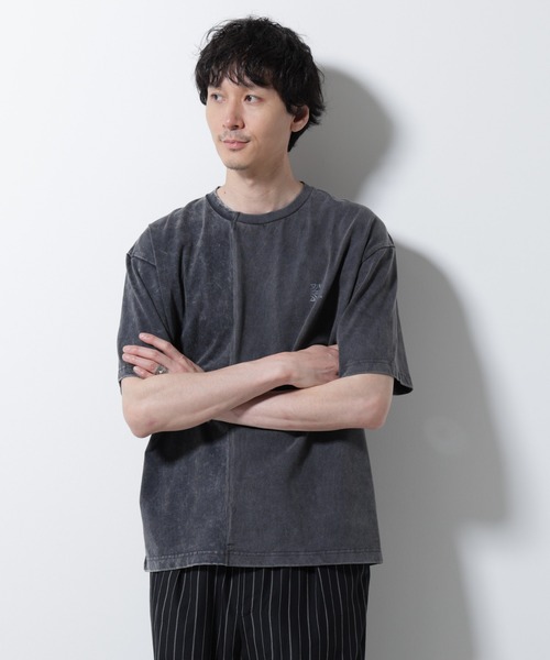 NANO universe（ナノユニバース）の「｢A-C-Z｣2トーンピグメントTシャツ 半袖（Tシャツ/カットソー・メンズ・ブラウン/ブルー/ブラック・M/L）」の13枚目の写真