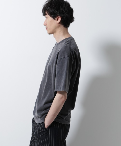 NANO universe（ナノユニバース）の「｢A-C-Z｣2トーンピグメントTシャツ 半袖（Tシャツ/カットソー・メンズ・ブラウン/ブルー/ブラック・M/L）」の14枚目の写真