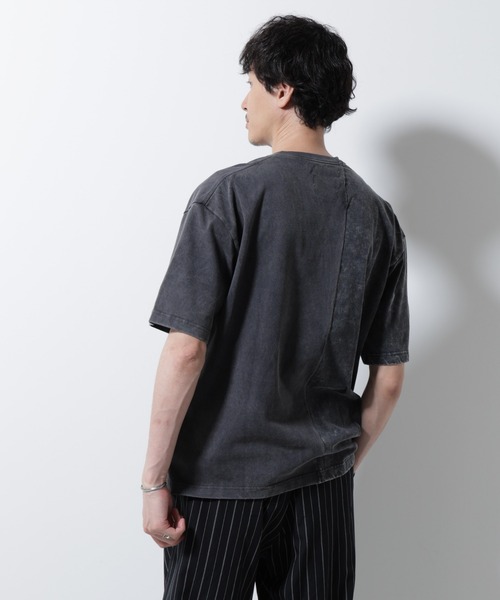 NANO universe（ナノユニバース）の「｢A-C-Z｣2トーンピグメントTシャツ 半袖（Tシャツ/カットソー・メンズ・ブラウン/ブルー/ブラック・M/L）」の15枚目の写真