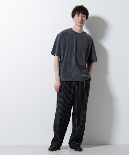 NANO universe（ナノユニバース）の「｢A-C-Z｣2トーンピグメントTシャツ 半袖（Tシャツ/カットソー・メンズ・ブラウン/ブルー/ブラック・M/L）」の16枚目の写真