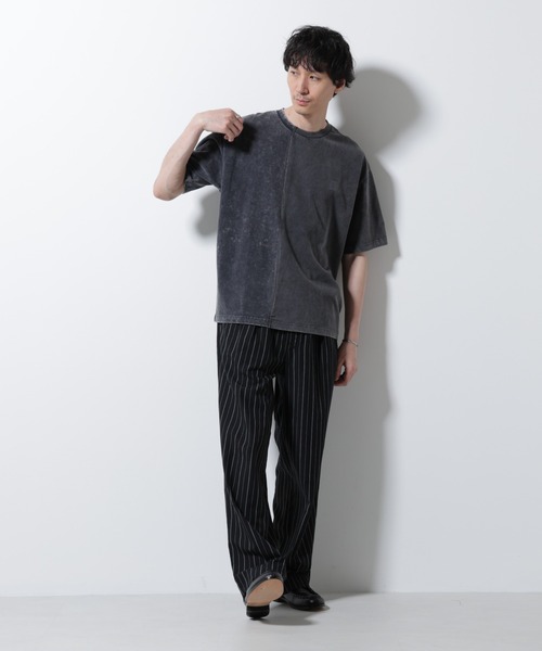 NANO universe（ナノユニバース）の「｢A-C-Z｣2トーンピグメントTシャツ 半袖（Tシャツ/カットソー・メンズ・ブラウン/ブルー/ブラック・M/L）」の17枚目の写真