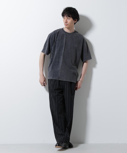 NANO universe（ナノユニバース）の「｢A-C-Z｣2トーンピグメントTシャツ 半袖（Tシャツ/カットソー・メンズ・ブラウン/ブルー/ブラック・M/L）」の18枚目の写真