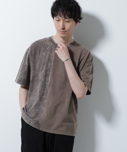 NANO universe（ナノユニバース）の「｢A-C-Z｣2トーンピグメントTシャツ 半袖（Tシャツ/カットソー・メンズ・ブラウン/ブルー/ブラック・M/L）」の20枚目の写真