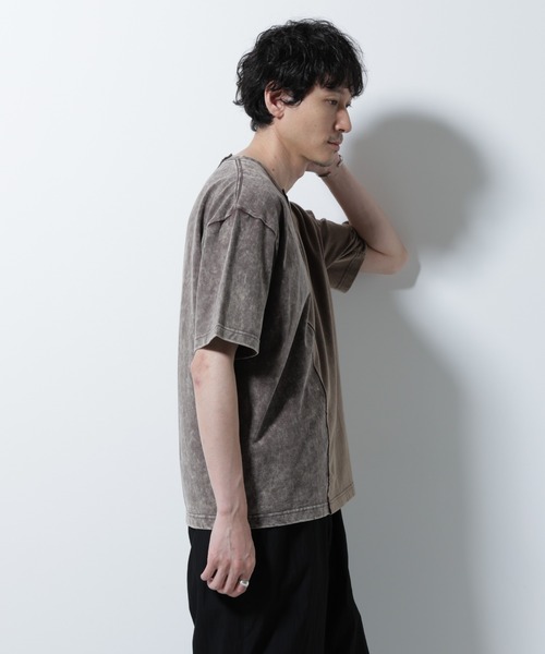 NANO universe（ナノユニバース）の「｢A-C-Z｣2トーンピグメントTシャツ 半袖（Tシャツ/カットソー・メンズ・ブラウン/ブルー/ブラック・M/L）」の21枚目の写真