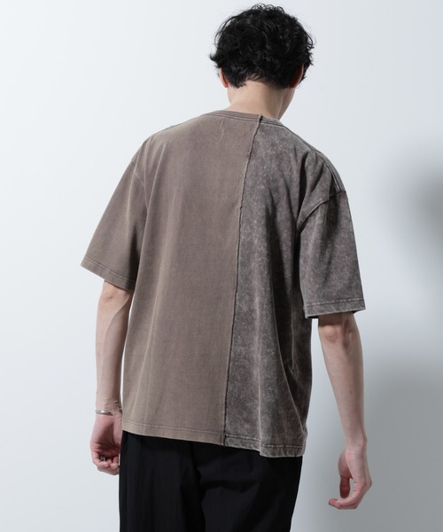 NANO universe（ナノユニバース）の「｢A-C-Z｣2トーンピグメントTシャツ 半袖（Tシャツ/カットソー・メンズ・ブラウン/ブルー/ブラック・M/L）」の22枚目の写真