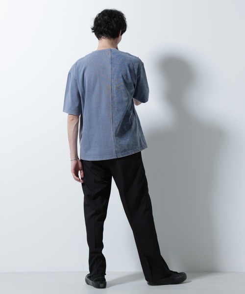 NANO universe（ナノユニバース）の「｢A-C-Z｣2トーンピグメントTシャツ 半袖（Tシャツ/カットソー・メンズ・ブラウン/ブルー/ブラック・M/L）」の4枚目の写真