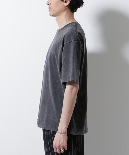 NANO universe（ナノユニバース）の「｢A-C-Z｣2トーンピグメントTシャツ 半袖（Tシャツ/カットソー・メンズ・ブラウン/ブルー/ブラック・M/L）」の5枚目の写真