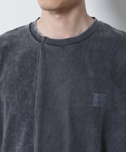 NANO universe（ナノユニバース）の「｢A-C-Z｣2トーンピグメントTシャツ 半袖（Tシャツ/カットソー・メンズ・ブラウン/ブルー/ブラック・M/L）」の7枚目の写真