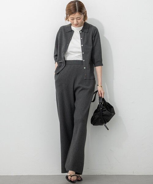 【美品】　23区 ヴィスコースストレッチ　ポロニット　2025 洗える/吊り干しOK】ヴィスコースストレッチ ポロニット カーディガン