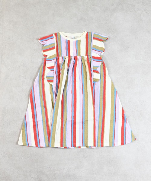 MARKEY'S（マーキーズ）の「総柄スカラップスリーブワンピ－ス（ワンピース・キッズ・ブルー系その他/マルチ/ピンク系その他・90/100/110/120/130）」の3枚目の写真