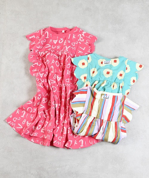 MARKEY'S（マーキーズ）の「総柄スカラップスリーブワンピ－ス（ワンピース・キッズ・ブルー系その他/マルチ/ピンク系その他・90/100/110/120/130）」の4枚目の写真