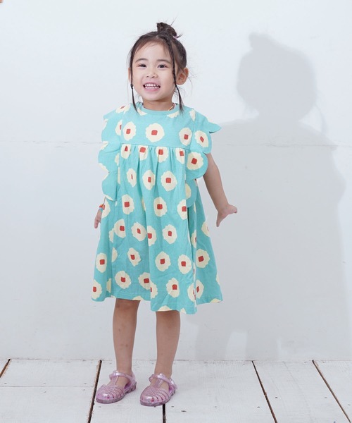 MARKEY'S（マーキーズ）の「総柄スカラップスリーブワンピ－ス（ワンピース・キッズ・ブルー系その他/マルチ/ピンク系その他・90/100/110/120/130）」の10枚目の写真