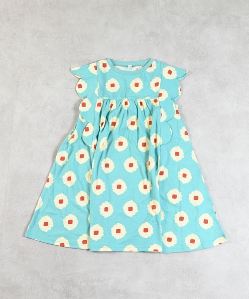 MARKEY'S（マーキーズ）の「総柄スカラップスリーブワンピ－ス（ワンピース・キッズ・ブルー系その他/マルチ/ピンク系その他・90/100/110/120/130）」の5枚目の写真