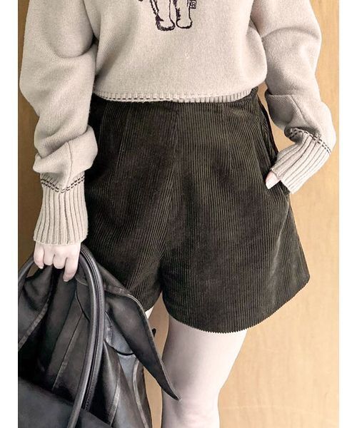 LILY BROWN(リリーブラウン)の「ミニマルショートパンツ(その他パンツ・レディース・ブラック/ブラウン/チェック・0/1)」の3枚目の写真