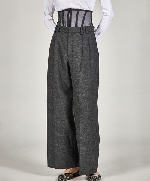 PRANK PROJECT(プランクプロジェクト)の「コルセットワイドパンツ / Corset Wide Pants(その他パンツ・レディース・グレー/ブラック・38/36)」の1枚目の写真