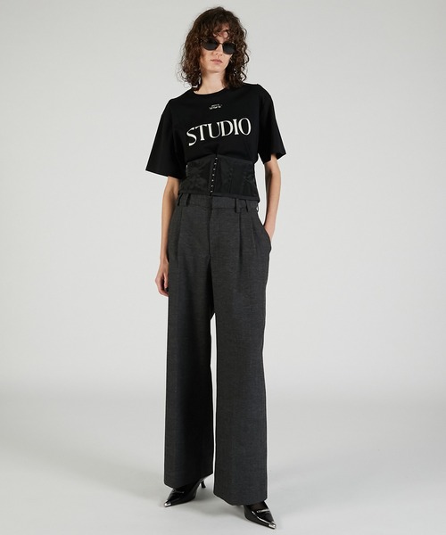 PRANK PROJECT(プランクプロジェクト)の「コルセットワイドパンツ / Corset Wide Pants(その他パンツ・レディース・グレー/ブラック・38/36)」の9枚目の写真