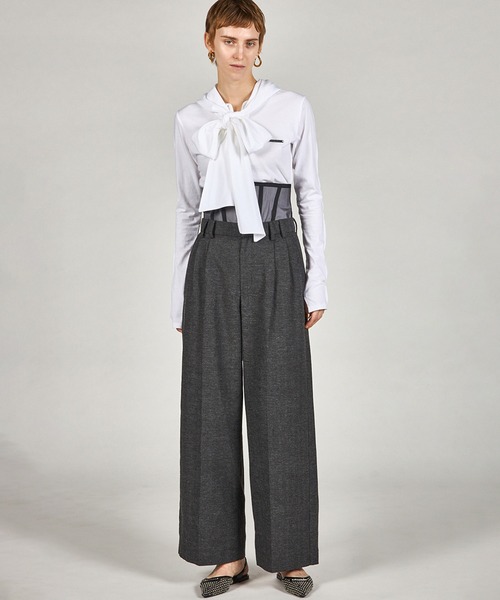 PRANK PROJECT(プランクプロジェクト)の「コルセットワイドパンツ / Corset Wide Pants(その他パンツ・レディース・グレー/ブラック・38/36)」の22枚目の写真