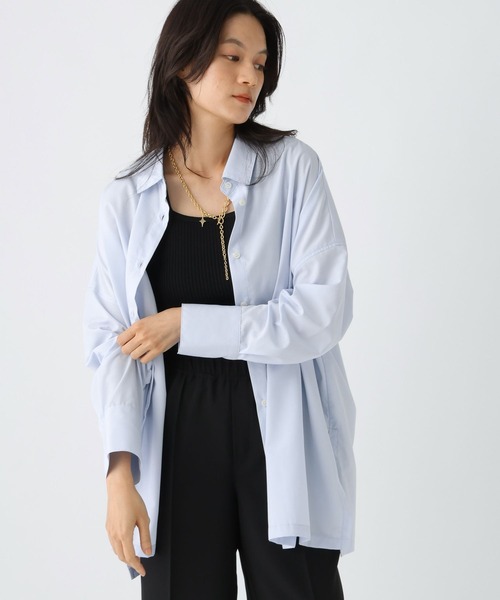 Elura（エルーラ）の「アイロンいらずワイドシャツ/578317（シャツ/ブラウス・レディース・ベージュ/ライトブルー・FREE）」の6枚目の写真