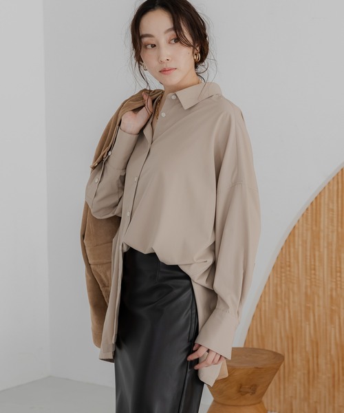 Elura（エルーラ）の「アイロンいらずワイドシャツ/578317（シャツ/ブラウス・レディース・ベージュ/ライトブルー・FREE）」の22枚目の写真