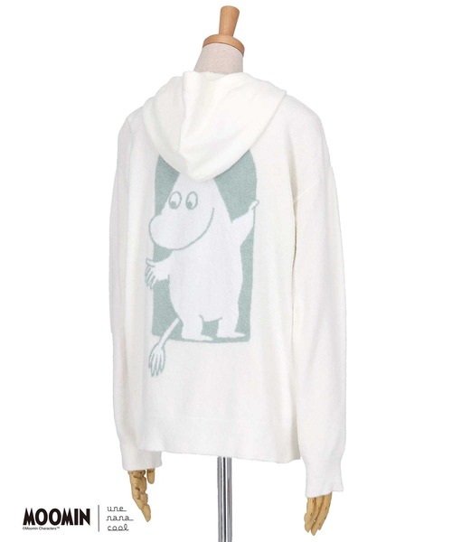 une nana cool(ウンナナクール)の「【ムーミンコラボ】MOOMIN × une nana cool なめらかふわふわフルジップパーカー(ルームウェア/パジャマ・レディース・アイボリー/シャーベット・M-L)」の9枚目の写真