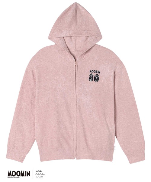 une nana cool(ウンナナクール)の「【ムーミンコラボ】MOOMIN × une nana cool なめらかふわふわフルジップパーカー(ルームウェア/パジャマ・レディース・アイボリー/シャーベット・M-L)」の6枚目の写真