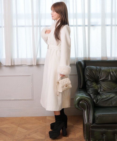 セール】LADYライクファーカラーロングコート（その他アウター