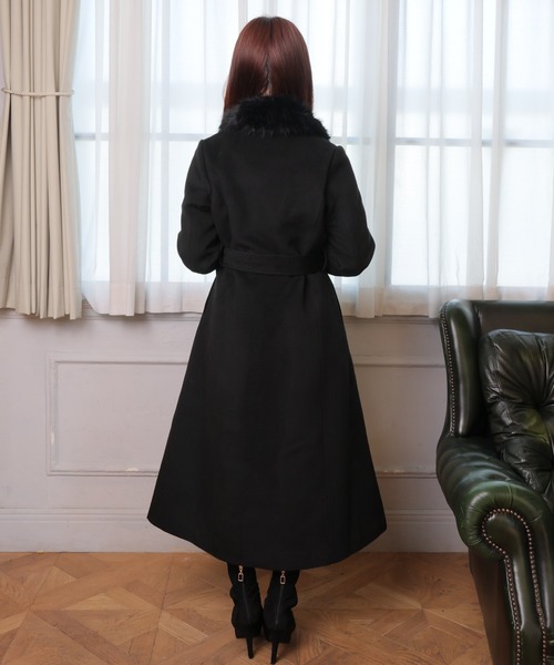 LIPSERVICE(リップサービス)の「LADYライクファーカラーロングコート(その他アウター・レディース・アイボリー/ブラック・S/M)」の12枚目の写真
